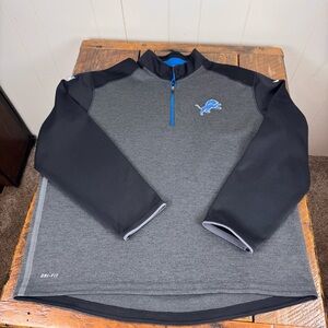 Nike Detroit Lions Dri-Fit Quarter Zip Pullover XXL Gray NFL On Field